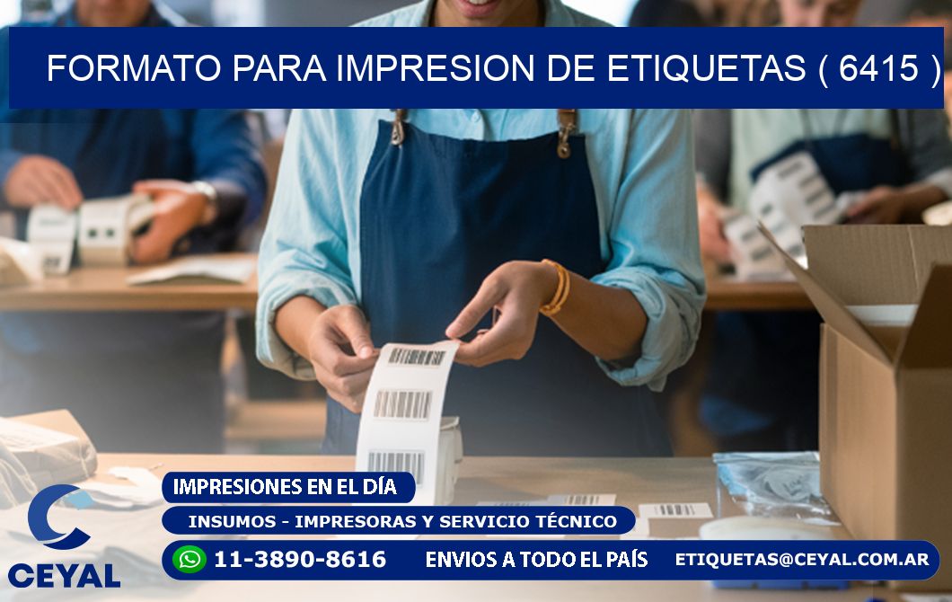 FORMATO PARA IMPRESION DE ETIQUETAS ( 6415 )