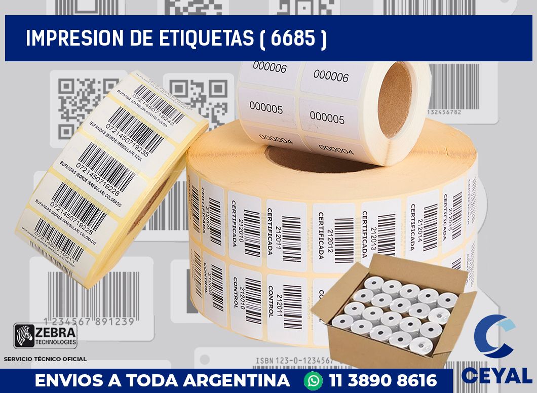 IMPRESION DE ETIQUETAS ( 6685 )