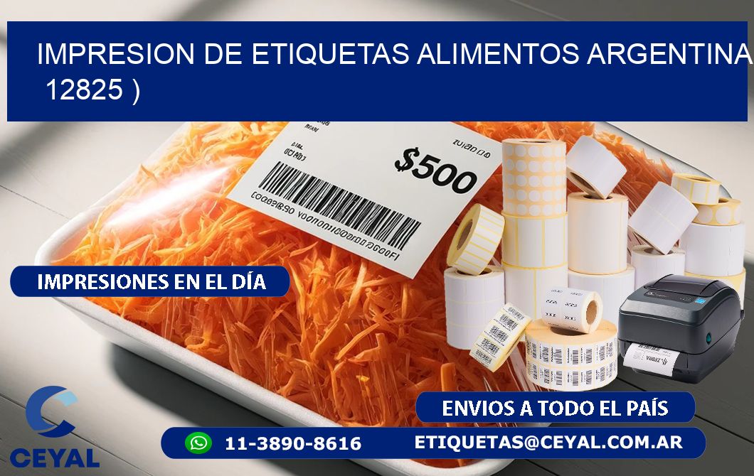 IMPRESION DE ETIQUETAS ALIMENTOS ARGENTINA   12825 )