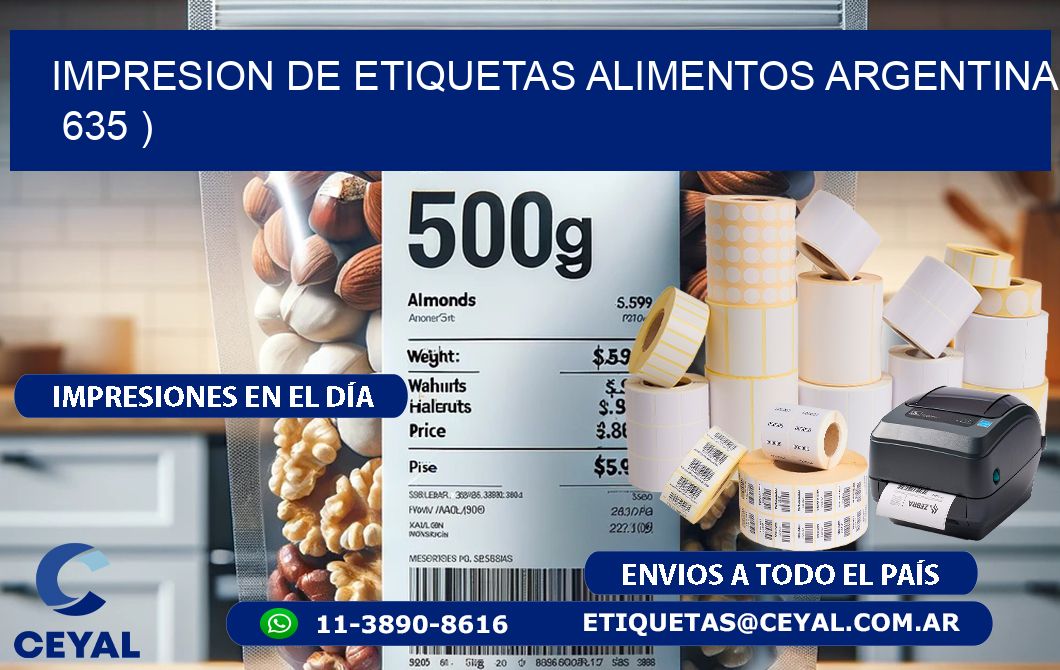 IMPRESION DE ETIQUETAS ALIMENTOS ARGENTINA   635 )