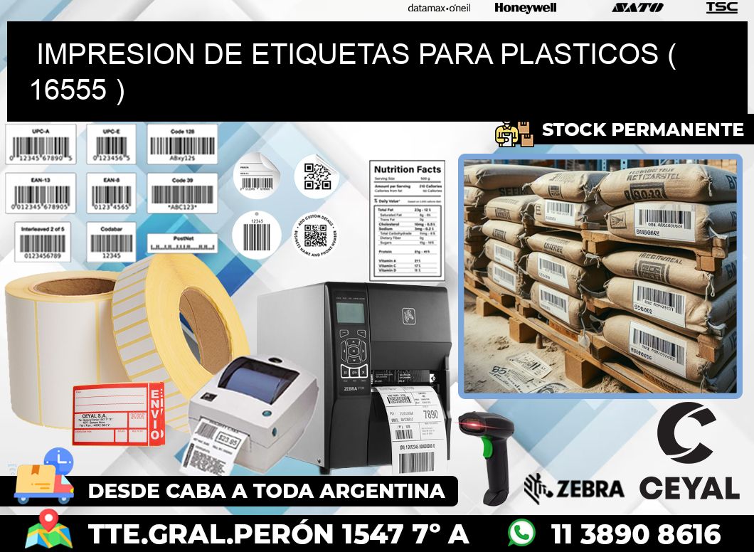 IMPRESION DE ETIQUETAS PARA PLASTICOS ( 16555 )