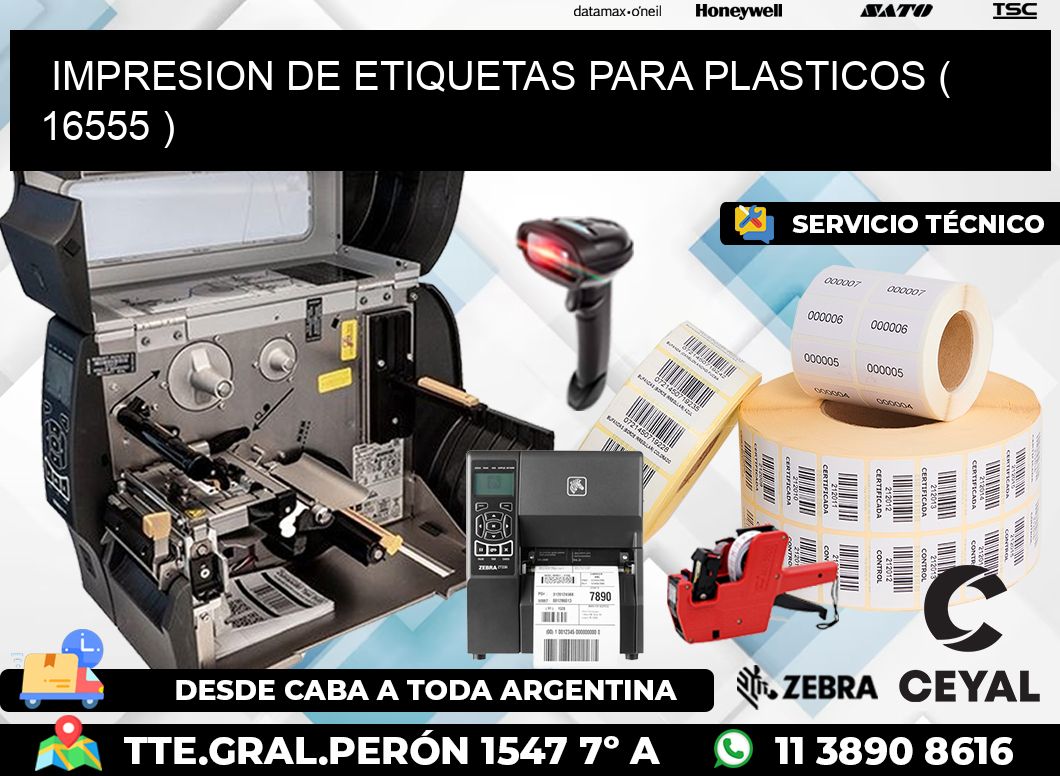 IMPRESION DE ETIQUETAS PARA PLASTICOS ( 16555 )