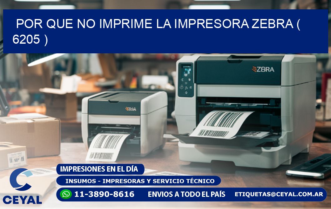 POR QUE NO IMPRIME LA IMPRESORA ZEBRA ( 6205 )