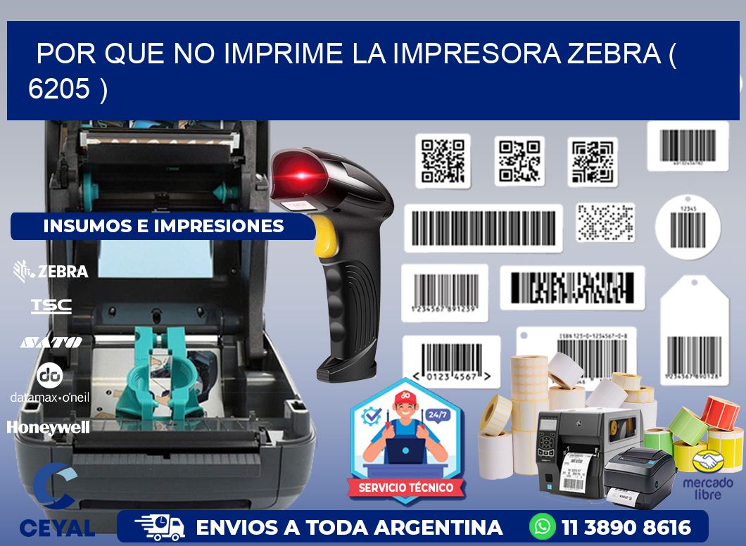 POR QUE NO IMPRIME LA IMPRESORA ZEBRA ( 6205 )