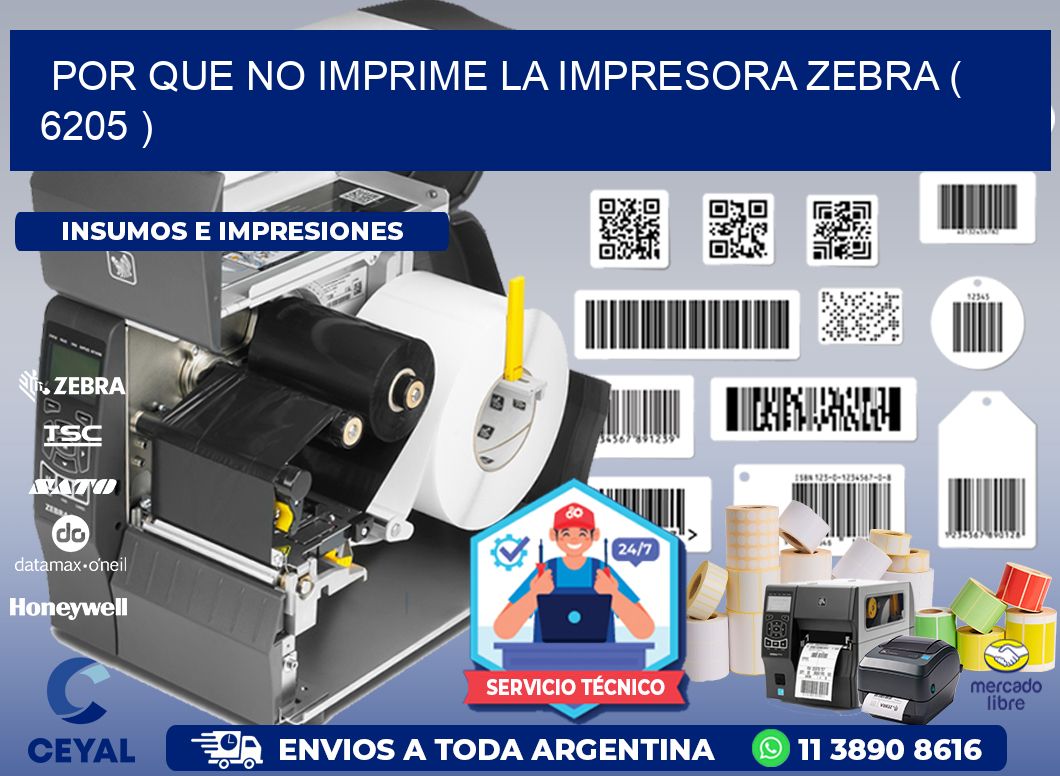 POR QUE NO IMPRIME LA IMPRESORA ZEBRA ( 6205 )