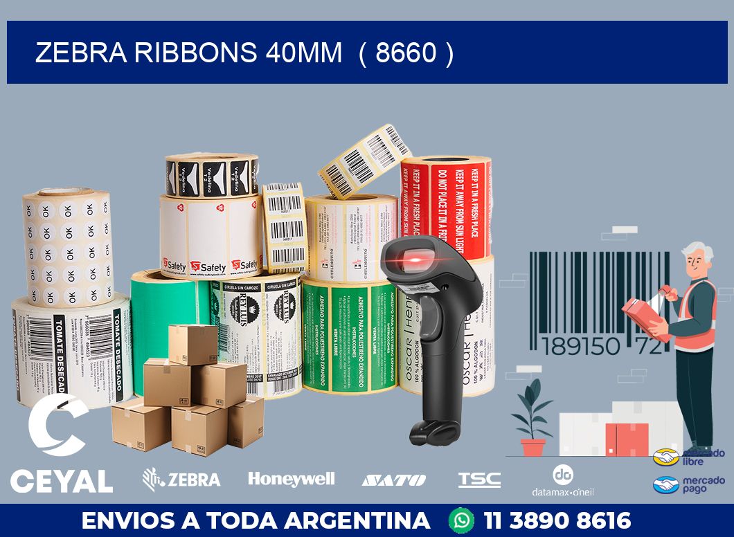 ZEBRA RIBBONS 40MM  ( 8660 )