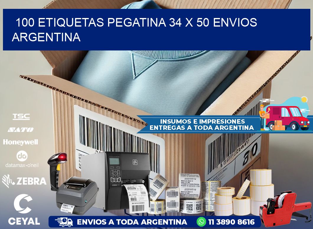 100 ETIQUETAS PEGATINA 34 x 50 ENVIOS ARGENTINA