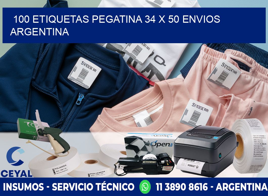 100 ETIQUETAS PEGATINA 34 x 50 ENVIOS ARGENTINA