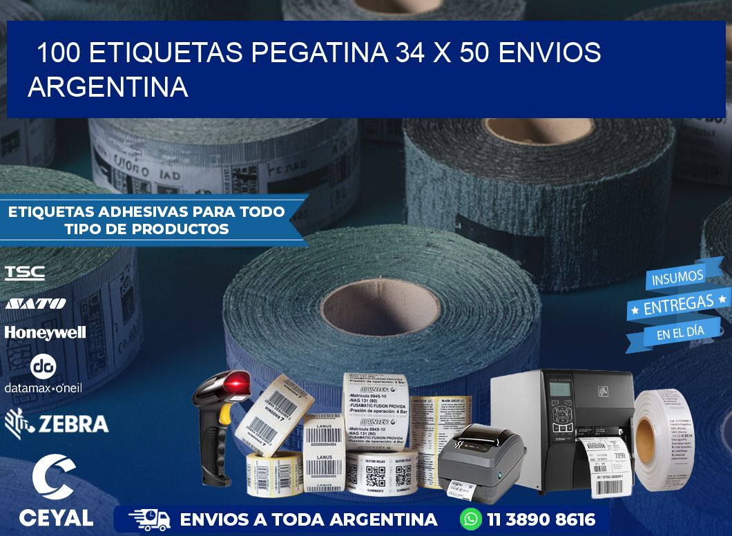 100 ETIQUETAS PEGATINA 34 x 50 ENVIOS ARGENTINA