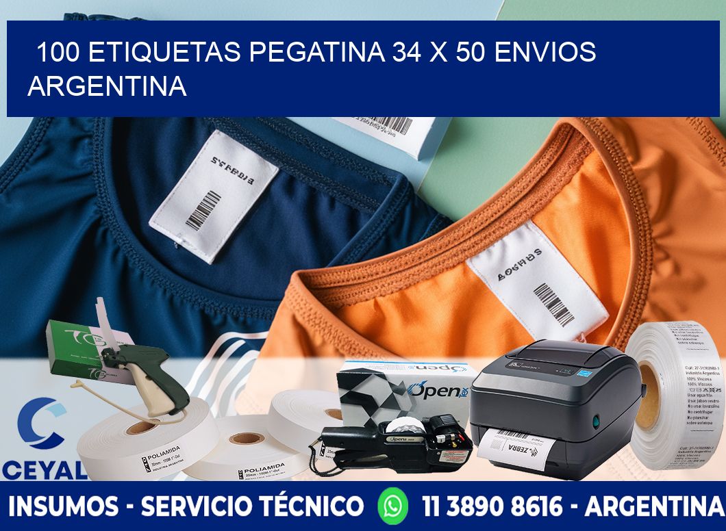 100 ETIQUETAS PEGATINA 34 x 50 ENVIOS ARGENTINA