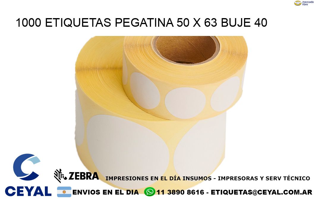 1000 ETIQUETAS PEGATINA 50 x 63 buje 40