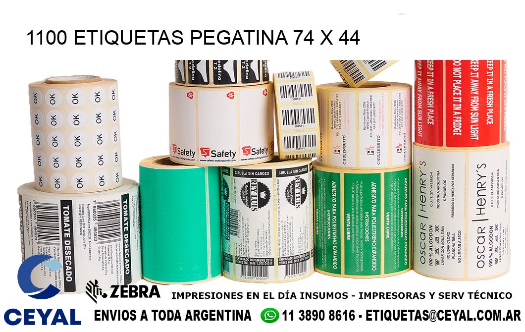 1100 ETIQUETAS PEGATINA 74 x 44