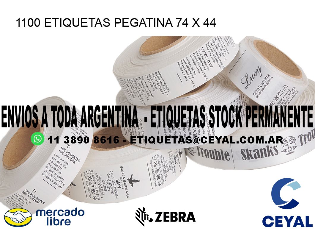 1100 ETIQUETAS PEGATINA 74 x 44