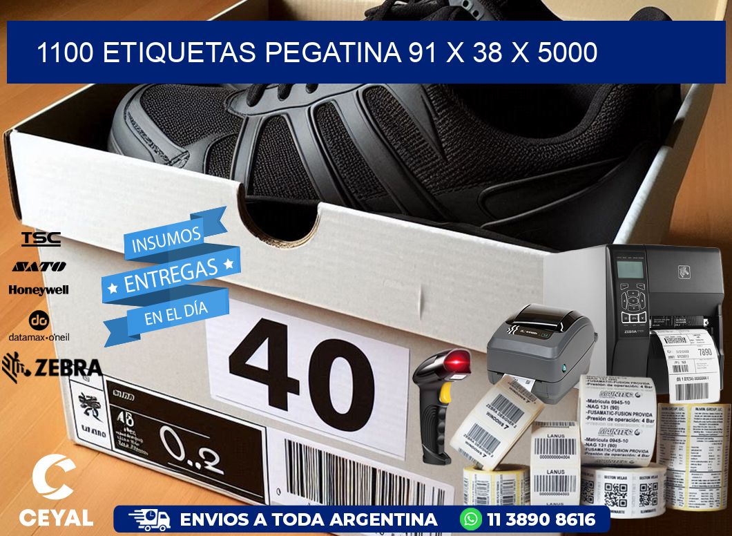 1100 ETIQUETAS PEGATINA 91 x 38 x 5000