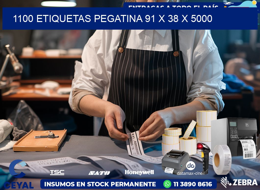 1100 ETIQUETAS PEGATINA 91 x 38 x 5000