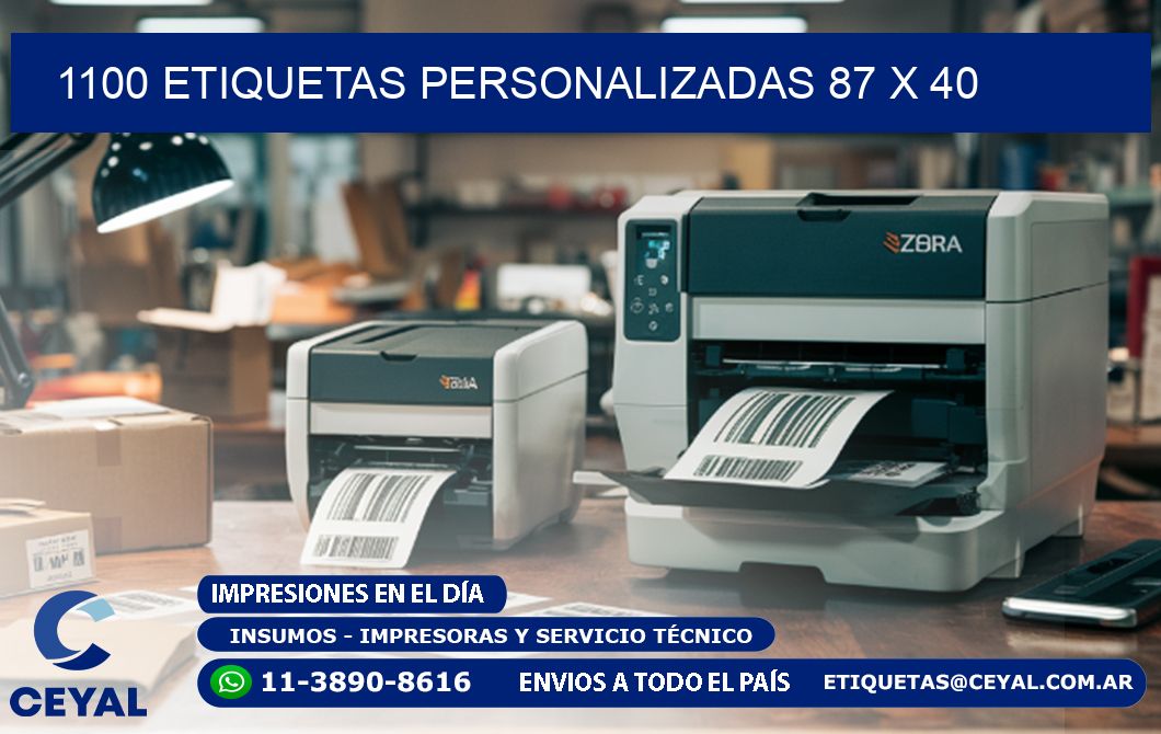 1100 ETIQUETAS PERSONALIZADAS 87 x 40