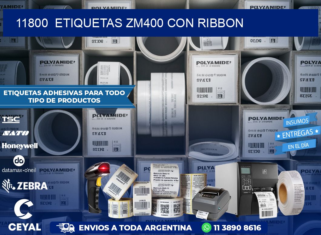 11800  ETIQUETAS ZM400 CON RIBBON