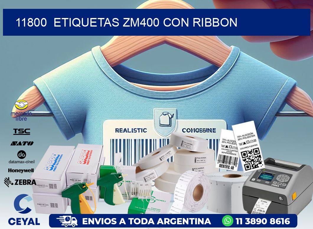 11800  ETIQUETAS ZM400 CON RIBBON