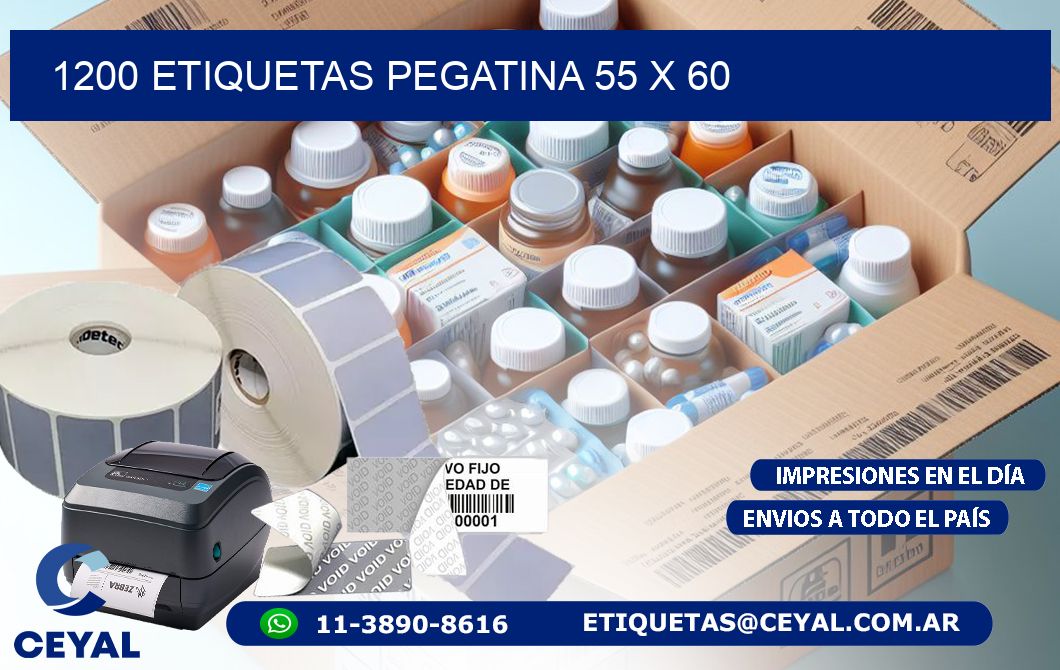 1200 ETIQUETAS PEGATINA 55 x 60