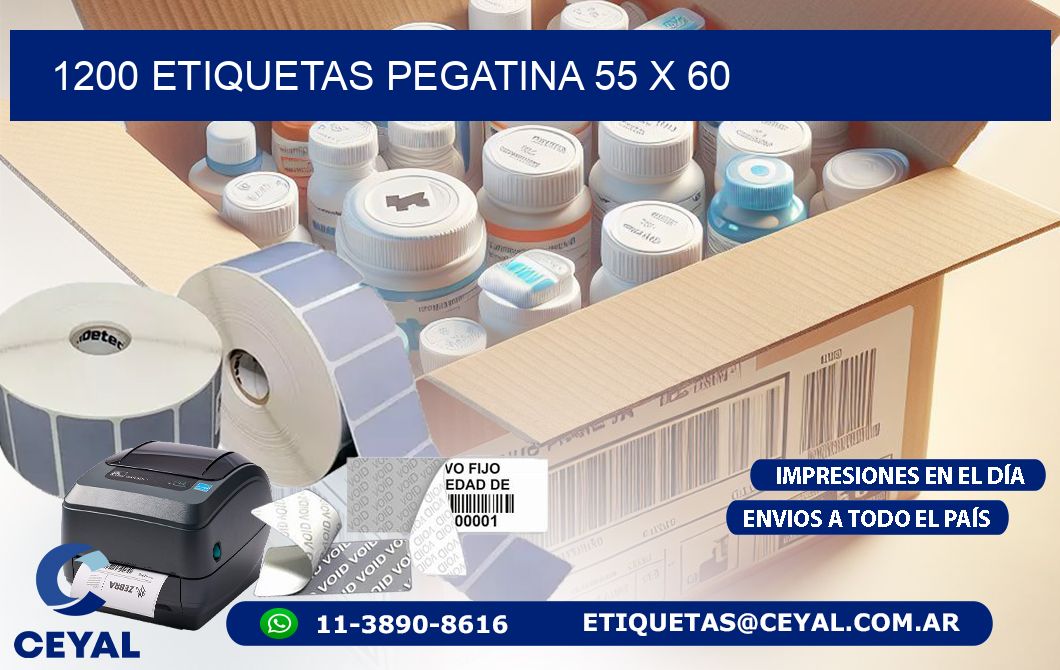 1200 ETIQUETAS PEGATINA 55 x 60