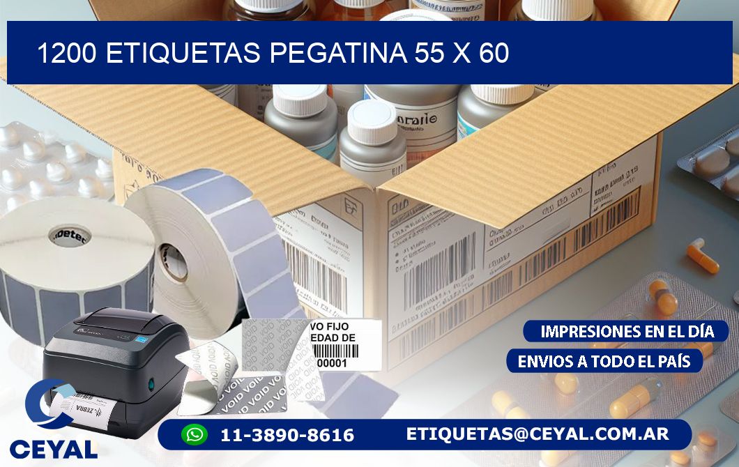 1200 ETIQUETAS PEGATINA 55 x 60