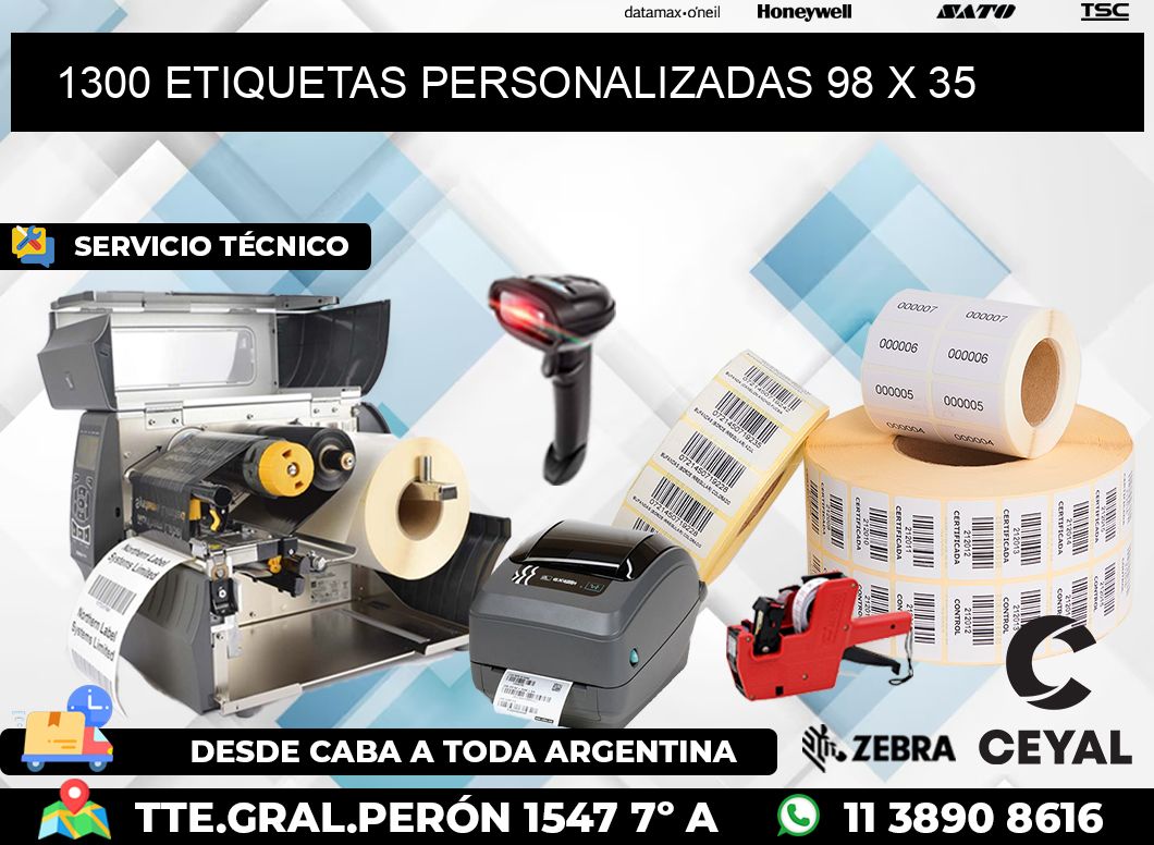 1300 ETIQUETAS PERSONALIZADAS 98 x 35