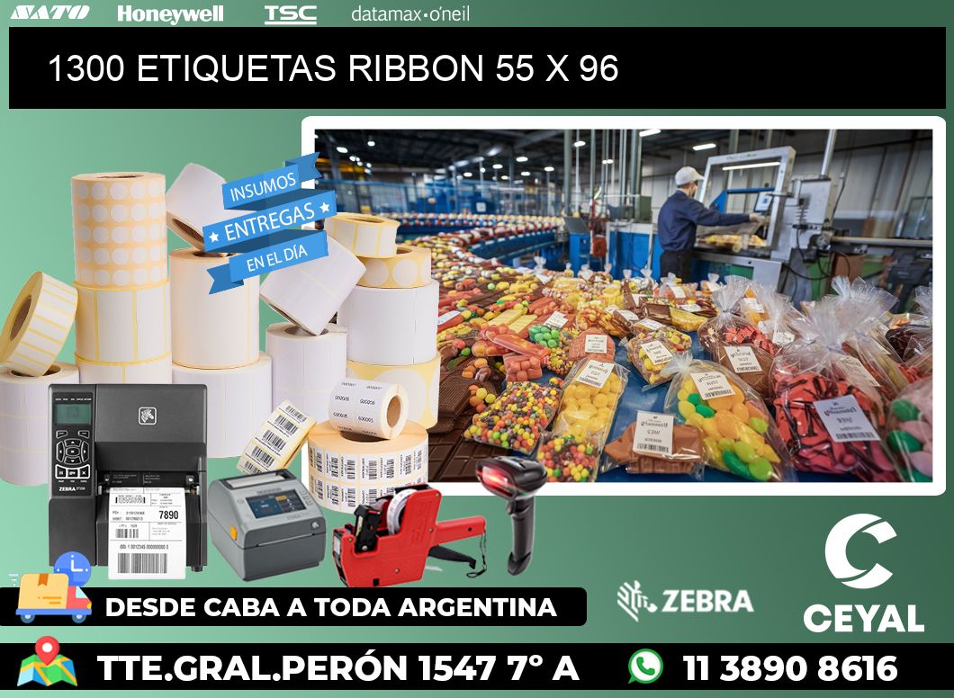 1300 ETIQUETAS RIBBON 55 x 96