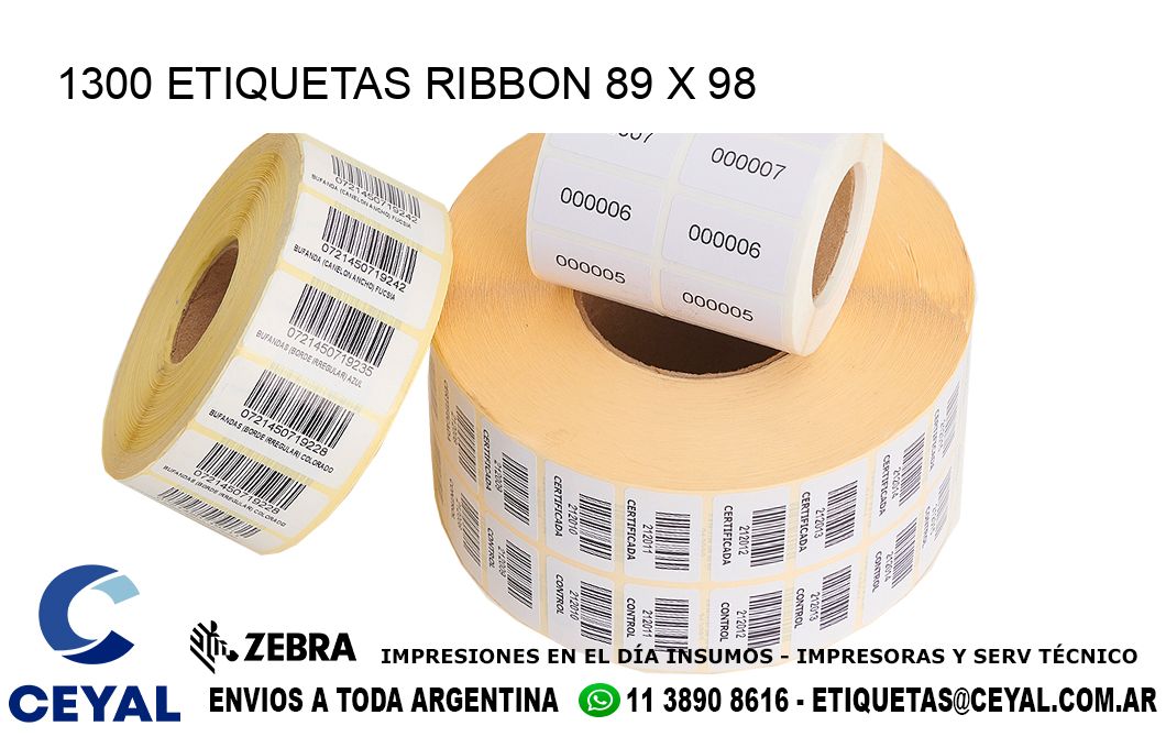 1300 ETIQUETAS RIBBON 89 x 98