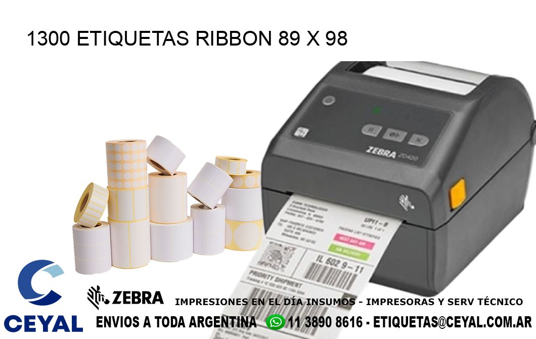 1300 ETIQUETAS RIBBON 89 x 98