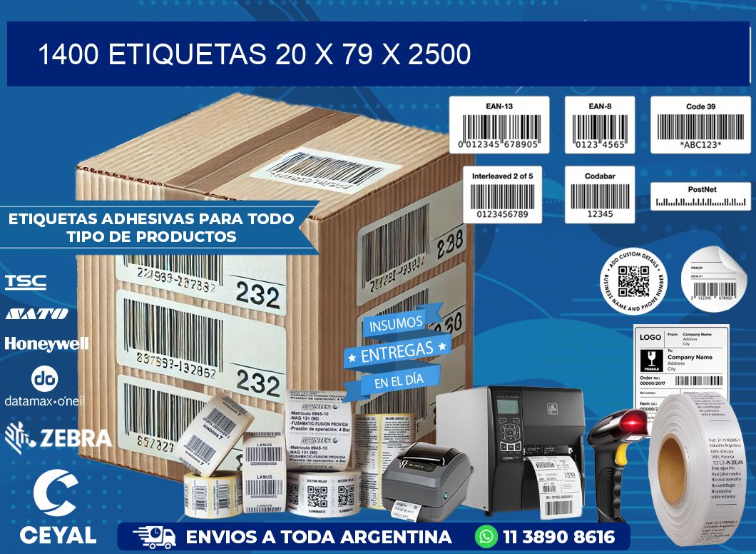 1400 ETIQUETAS 20 x 79 x 2500