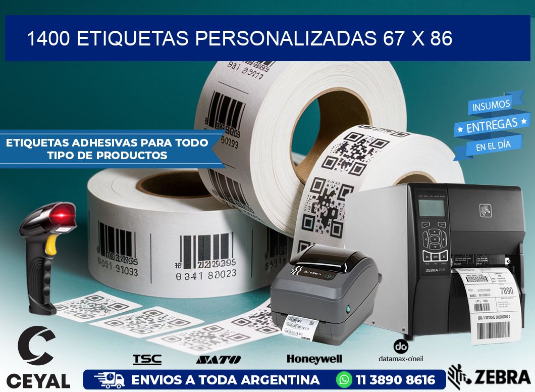 1400 ETIQUETAS PERSONALIZADAS 67 x 86