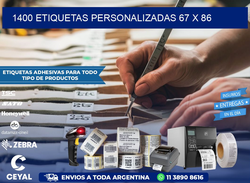 1400 ETIQUETAS PERSONALIZADAS 67 x 86