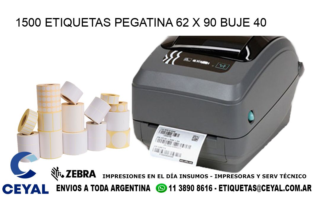 1500 ETIQUETAS PEGATINA 62 x 90 buje 40