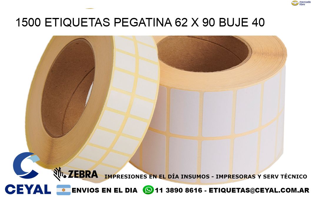 1500 ETIQUETAS PEGATINA 62 x 90 buje 40