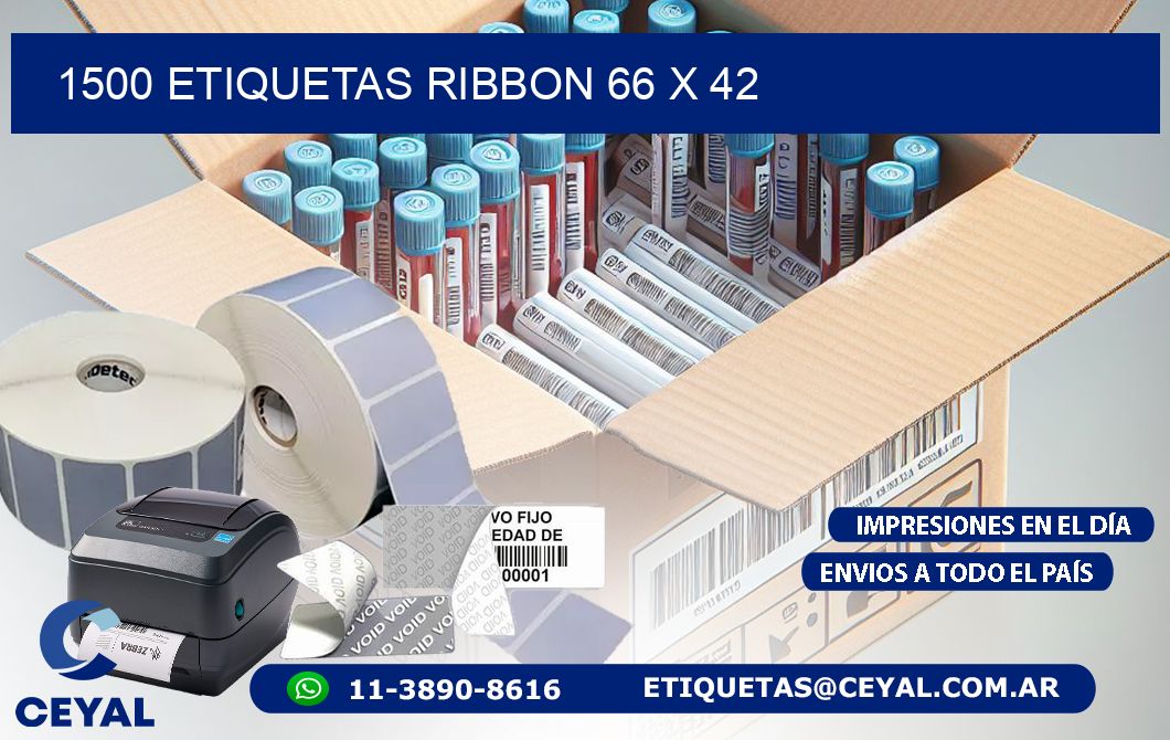 1500 ETIQUETAS RIBBON 66 x 42