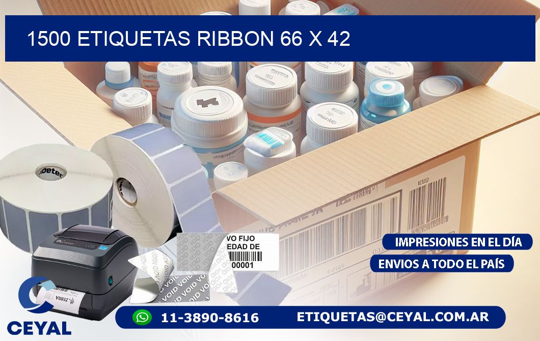 1500 ETIQUETAS RIBBON 66 x 42