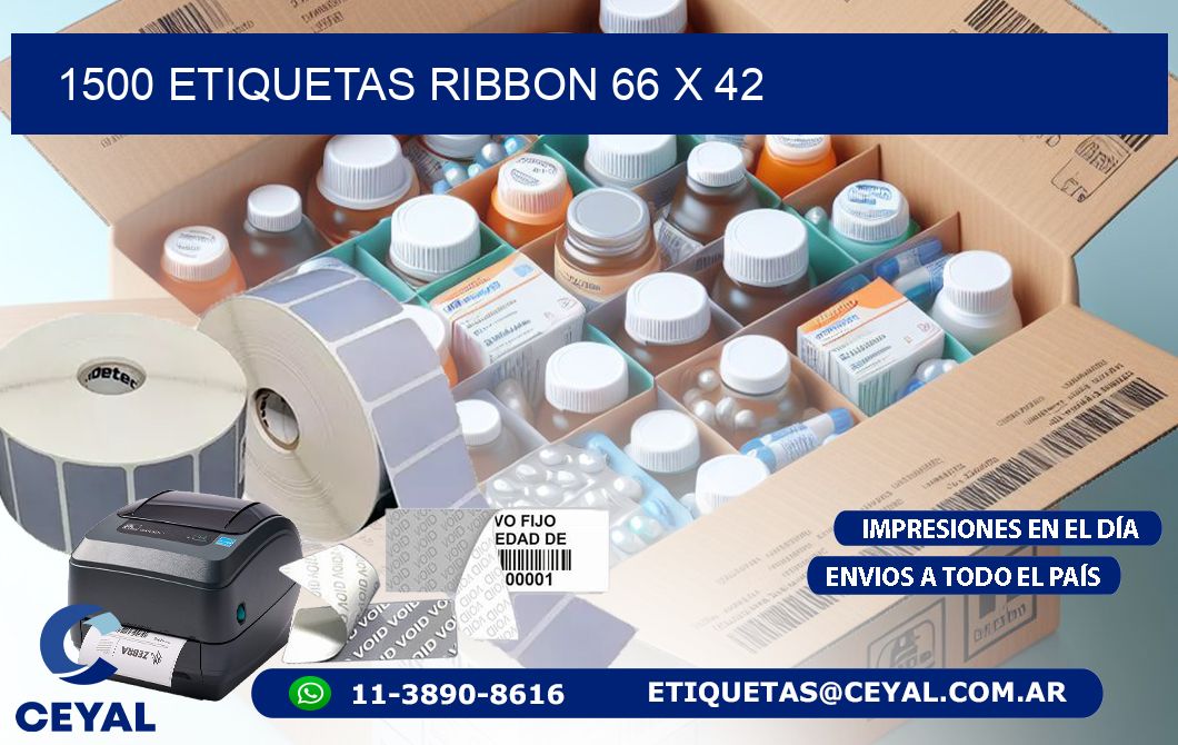 1500 ETIQUETAS RIBBON 66 x 42