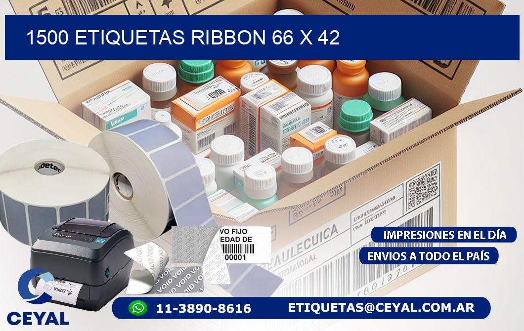 1500 ETIQUETAS RIBBON 66 x 42