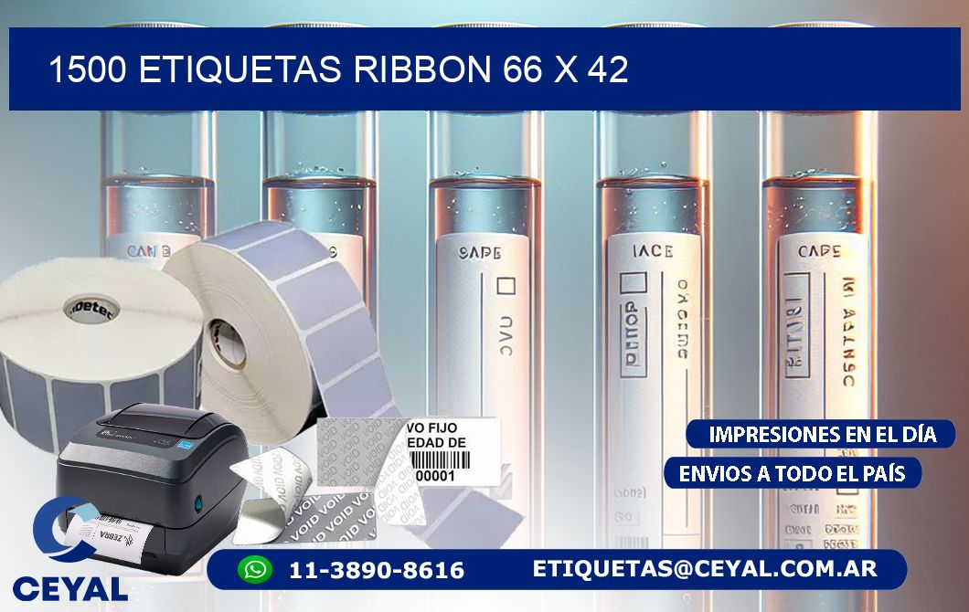 1500 ETIQUETAS RIBBON 66 x 42