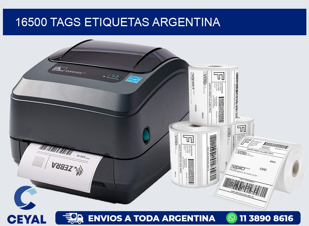 16500 TAGS ETIQUETAS ARGENTINA | Respuesto Zebra