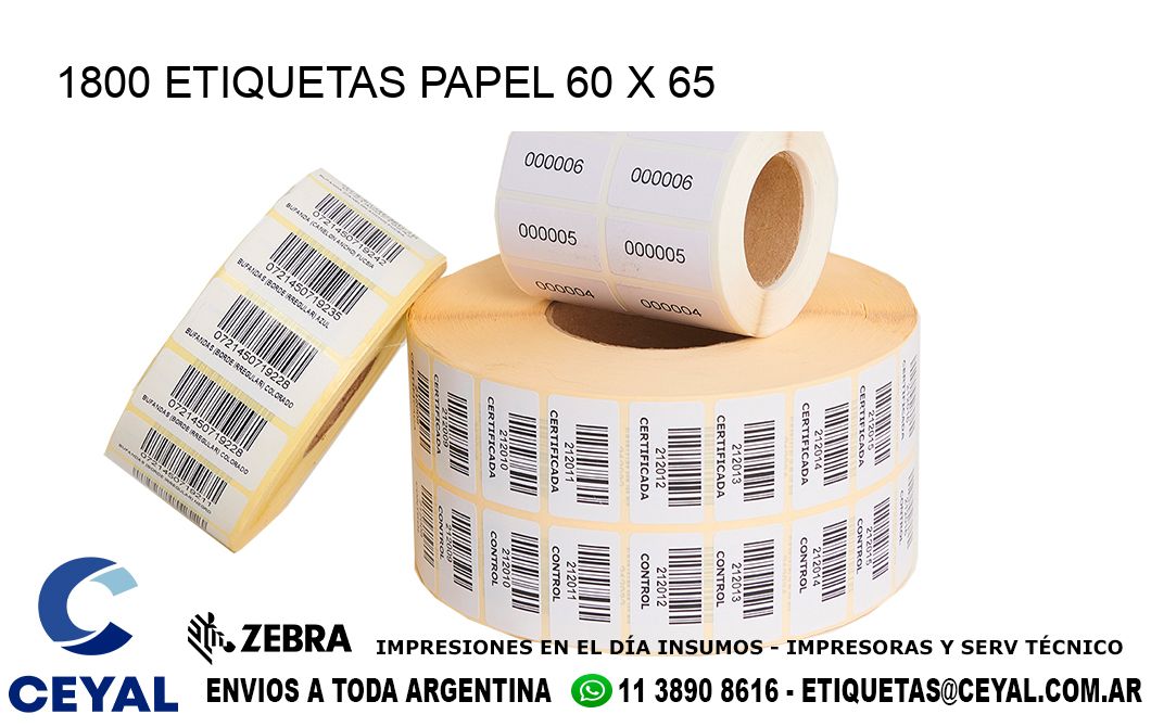 1800 ETIQUETAS PAPEL 60 x 65