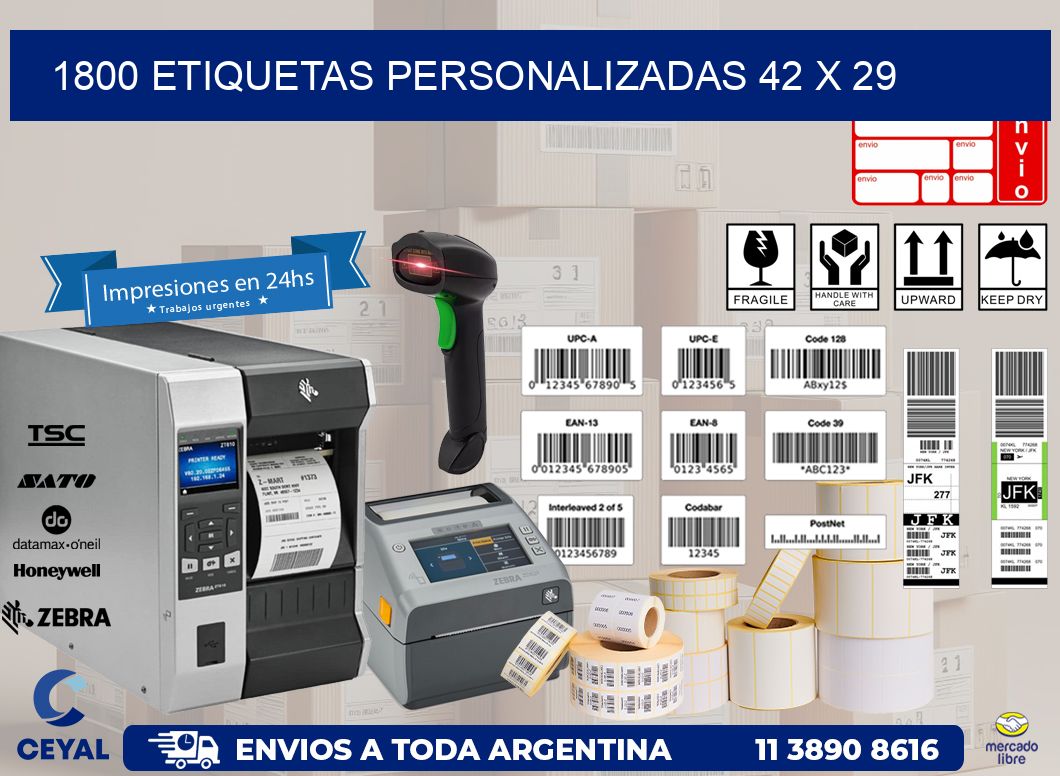 1800 ETIQUETAS PERSONALIZADAS 42 x 29