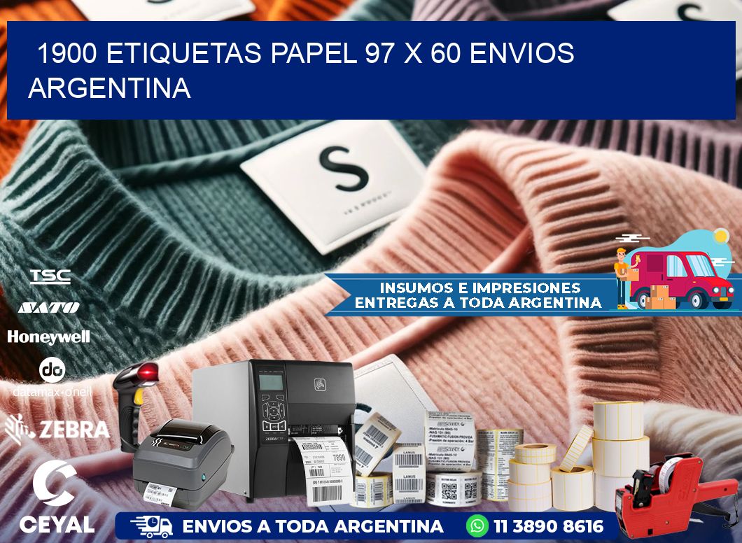 1900 ETIQUETAS PAPEL 97 x 60 ENVIOS ARGENTINA