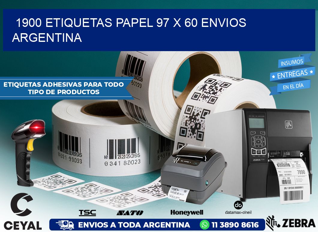 1900 ETIQUETAS PAPEL 97 x 60 ENVIOS ARGENTINA