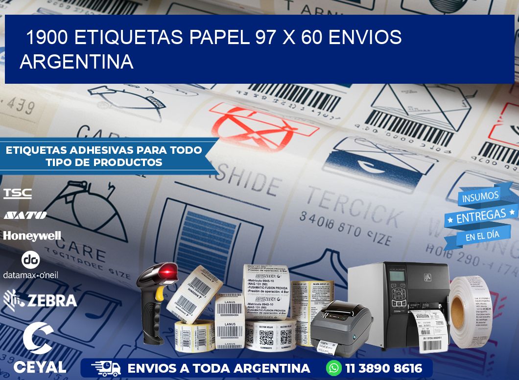 1900 ETIQUETAS PAPEL 97 x 60 ENVIOS ARGENTINA