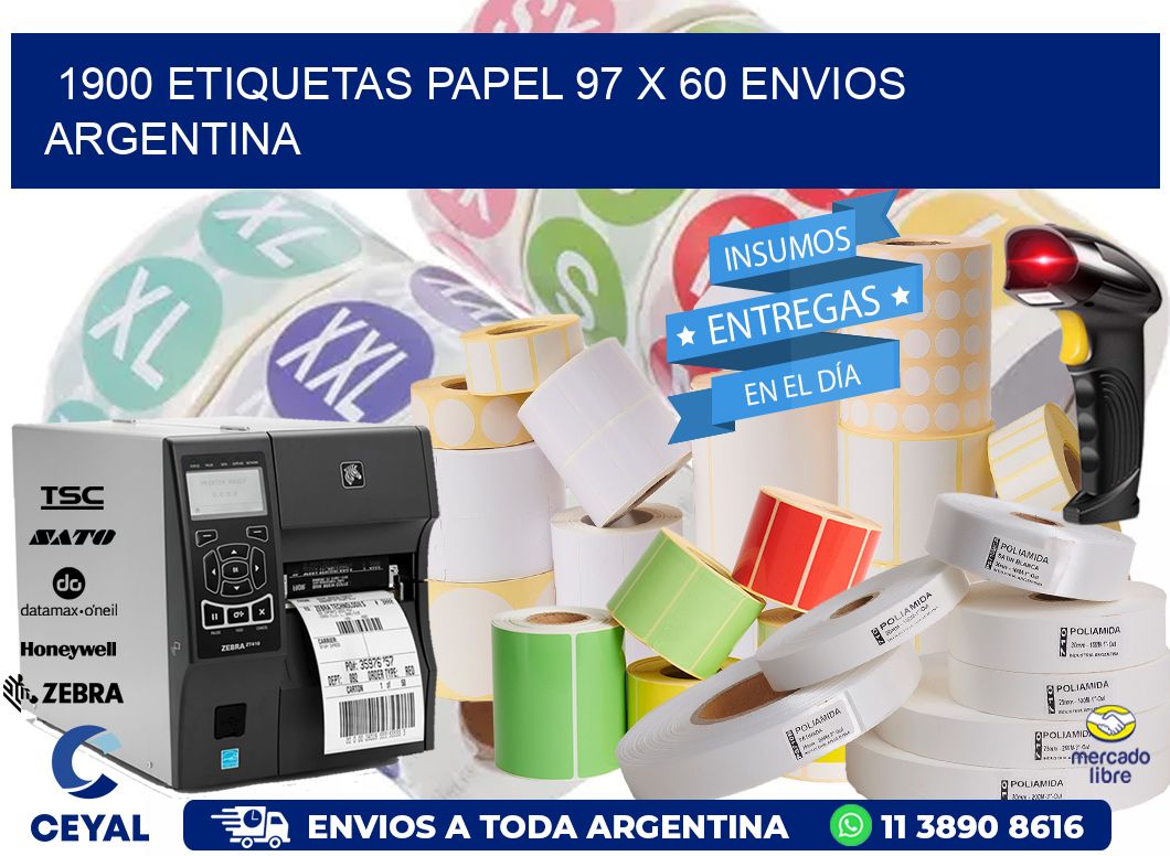 1900 ETIQUETAS PAPEL 97 x 60 ENVIOS ARGENTINA