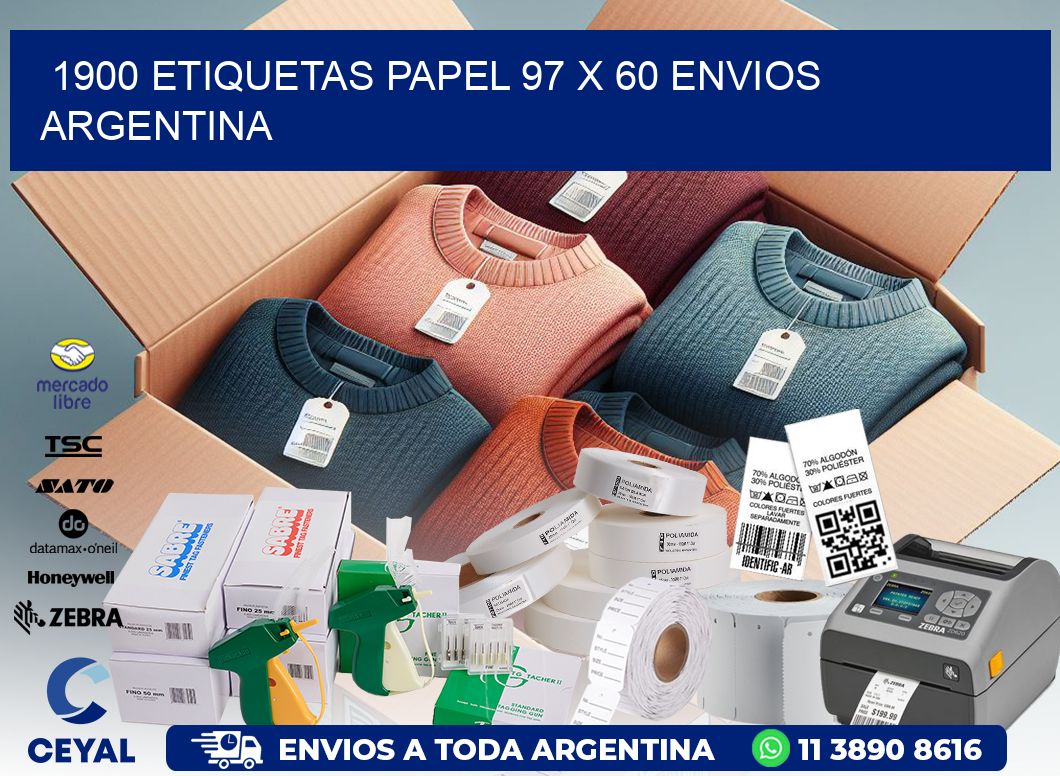 1900 ETIQUETAS PAPEL 97 x 60 ENVIOS ARGENTINA