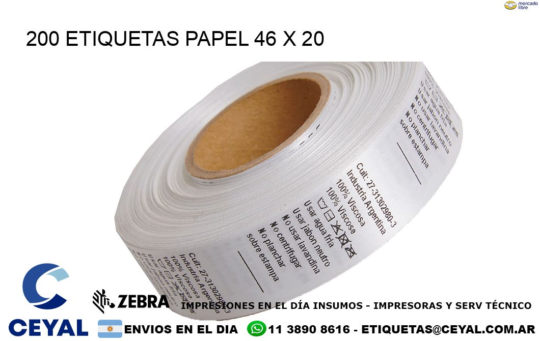 200 ETIQUETAS PAPEL 46 x 20