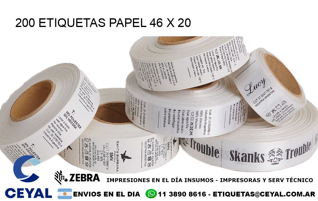 200 ETIQUETAS PAPEL 46 x 20