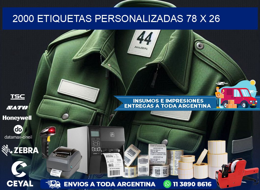 2000 ETIQUETAS PERSONALIZADAS 78 x 26